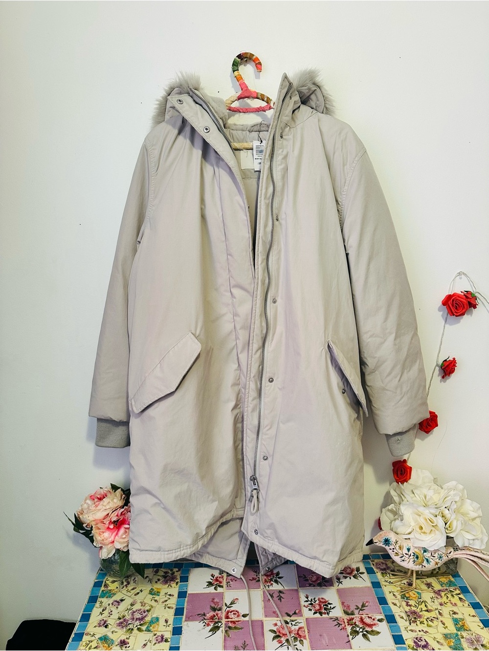 Wilfred Aritzia Mont Down Filled Winter Insulated Blanc Parka Jacket Comet L - Picture 7 of 16